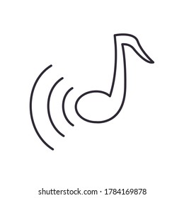 quaver note line style icon design, Music sound melody song musical art and composition theme Vector illustration