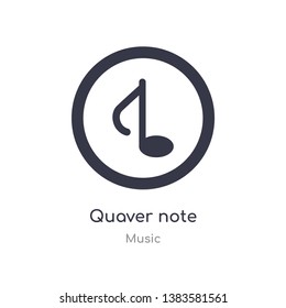 quaver note outline icon. isolated line vector illustration from music collection. editable thin stroke quaver note icon on white background