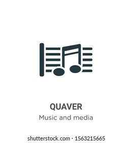 Quaver vector icon on white background. Flat vector quaver icon symbol sign from modern music and media collection for mobile concept and web apps design.