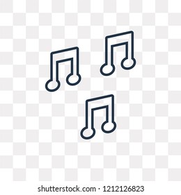 Quaver vector outline icon isolated on transparent background, high quality linear Quaver transparency concept can be used web and mobile