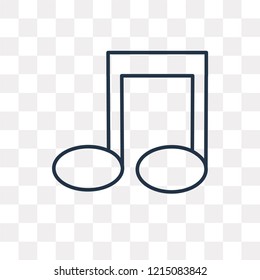 Quaver vector outline icon isolated on transparent background, high quality linear Quaver transparency concept can be used web and mobile