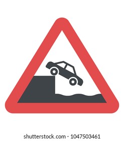 Quayside traffic warning sign 