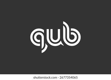 QUB Creative Unique Modern Letter Logo Design. Elegant Monogram Logo Design with Decorative Elements and Typography