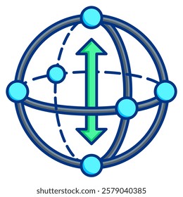 Qubit Icon - Lineal Color Style - Quantum Physics Theme