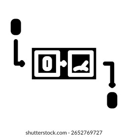 vetor de ícone de glifo de computador quântico de medida qubit. sinal de computador quântico de medida qubit. ilustração de símbolo isolado