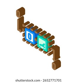 vetor de ícone isométrico de computador quântico de medida qubit. sinal de computador quântico de medida qubit. ilustração de símbolo isolado