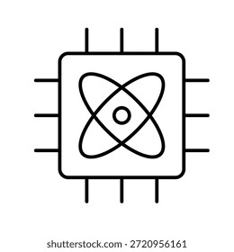 Ilustración vectorial de iconos de contorno de red Qubit