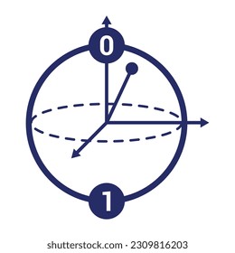 Qubit and quantum computing, isolated icon