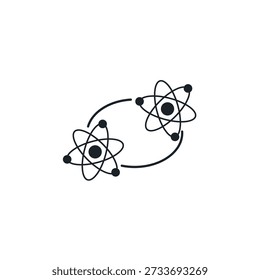 Ilustración de ícono de Vector de Qubit. Esfera de bits cuánticos con órbitas electrónicas que representan el estado de superposición. Ciencia, física y tecnología informática para el diseño educativo.