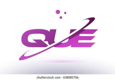 que q u e  alphabet letter logo combination purple pink creative text dots company vector icon design template