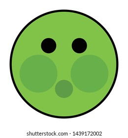 queasy emoticon flat style vector