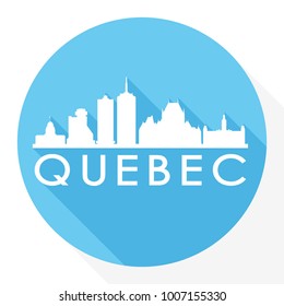 Quebec Canada America Flat Icon Skyline Silhouette Design City Vector Art Famous Buildings