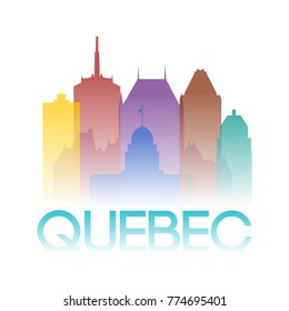Quebec Canada America Icon Silhouette Gradient Design City Vector Art 