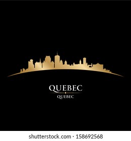 Quebec Canada City Skyline Silhouette. Vector Illustration