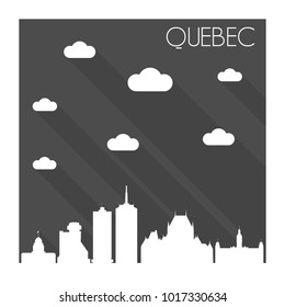 Quebec Canada Flat Icon Skyline 