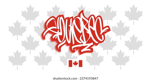 Quebec Canada Graffiti Tag Vector Design On White Background Eps 10