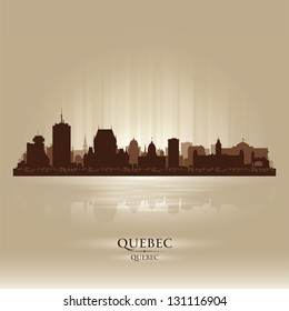 Quebec Canada Skyline City Silhouette. Vector Illustration