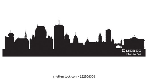 Quebec, Canada skyline. Detailed silhouette. Vector illustration