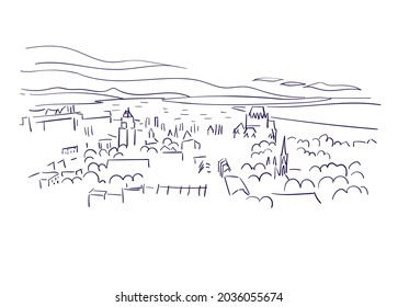 Quebec Quebec Canada vector sketch city illustration line art