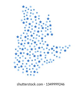 Quebec Canadian province map background with blue stars of different sizes vector illustration eps
