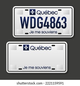 Quebec car plate. American with quebec car plate.