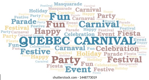 Quebec Carnival word cloud vector made with text only