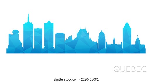 Ciudad de Quebec, QC, Canadá Bajo Diseño de la Ciudad de las Imágenes Climáticas de Poly. Icono de horizonte gráfico de polígono geométrico. Símbolo de ilustración vectorial.