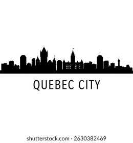 Quebec City Skyline Silhouette Vector Illustration.