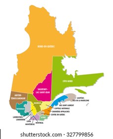 Carte Administrative Du Quebec Coloree Image Vectorielle De Stock Libre De Droits 327799856