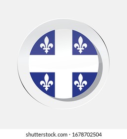 Quebec country flag circle icon with white background