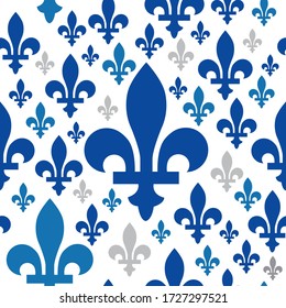 Quebec emblem icon blue seamless pattern vector