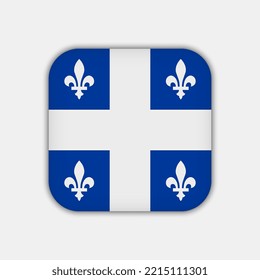 Quebec flag, province of Canada. Vector illustration.