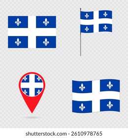 Quebec Flag Set, Province of Canada.