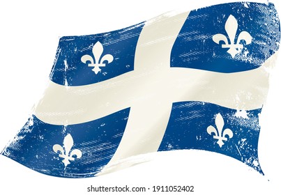 Drapeau grunge du Québec. Un drapeau grunge du Québec au vent pour vous. 