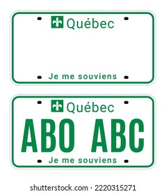 Quebec license number plate registration canada. New quebec license metal code