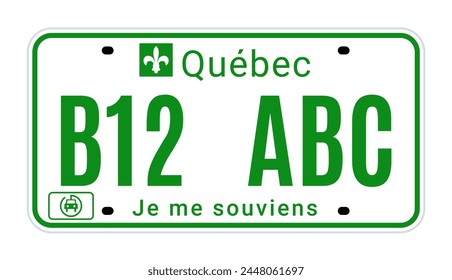 Quebec license number plate registration canada. New quebec license metal code