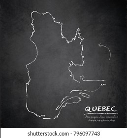 Quebec map blackboard chalkboard vector