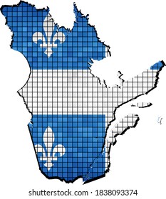Mapa de Quebec con bandera dentro - Ilustración, 
vector de mosaico de grunge abstracto