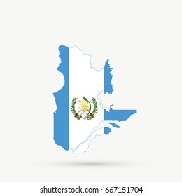Quebec map in Guatemala flag colors, editable vector.