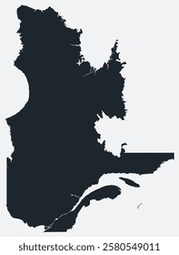 Quebec map. Just a simple border map. Shape of the province. Flat blank Quebec outline. Vector boundary illustration.