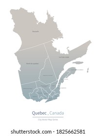 Quebec Map. a major city in the Canada.