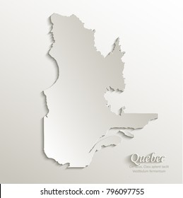 Quebec Map Natural Paper 3D Card Vector