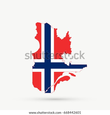 Quebec Map Norway Flag Colors Editable Stock Vector Royalty