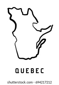 Quebec Map Outline - Smooth Simplified Canadian Province Shape Map Vector.