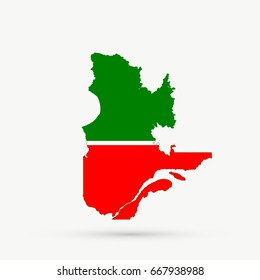 Quebec map in Tatarstan flag colors, editable vector.