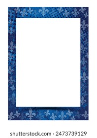 Quebec province of Canada emblem fleur de lys vertical picture frame border vector