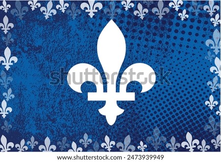 Quebec province of Canada emblem fleur de lys textured banner background