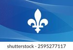 Quebec province of Canada emblem over abstract soft blue background vector illustration
