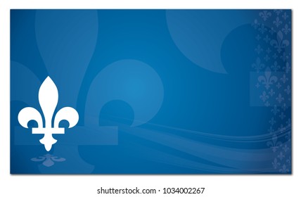 Quebec province of Canada emblem over abstract blue background