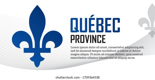 Quebec province of Canada emblem vertical header banner design